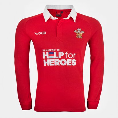 VX3 Mens Help for Heroes Wales 2019/20 Rugby Shirt Red