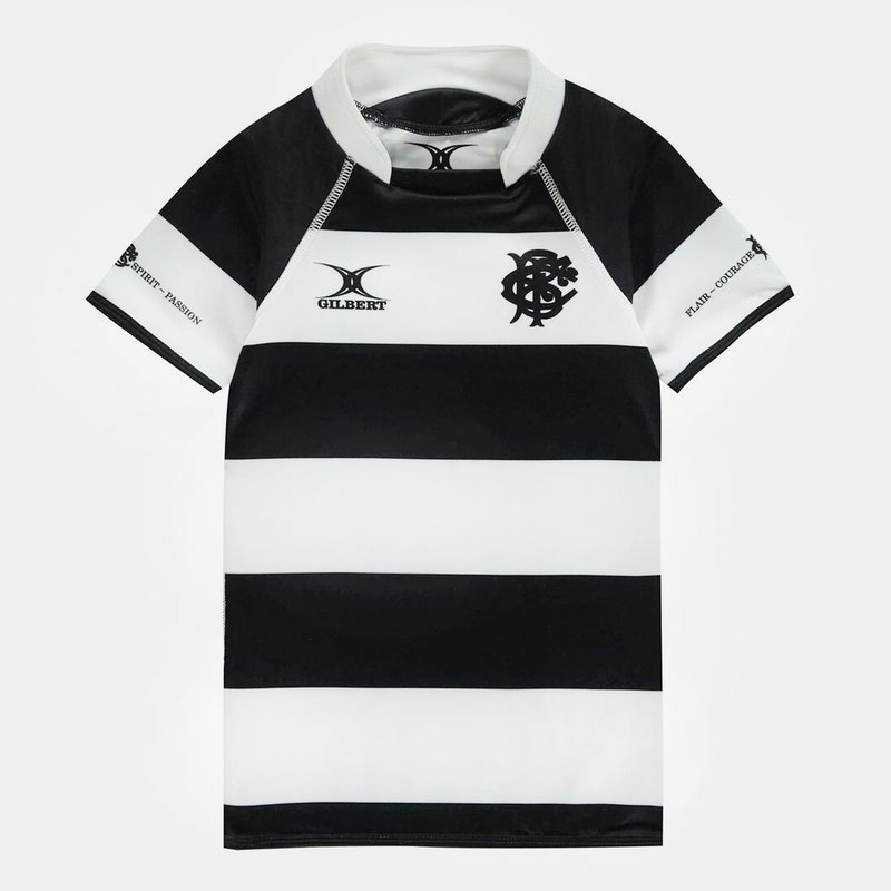 Grey/Black Kooga Barbarians 2017/18 Yarn Dye Stripe Rugby Polo Shirt 