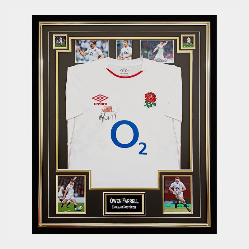 Lovell Rugby Signed Owen Farrell Shirt Framed - England Rugby Icon Jersey