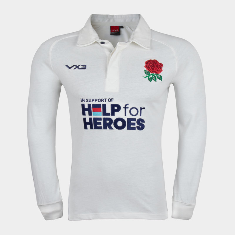 Embroidered Badge VX3 Help for Heroes England Rugby Men's Polo Shirt 2019/20 
