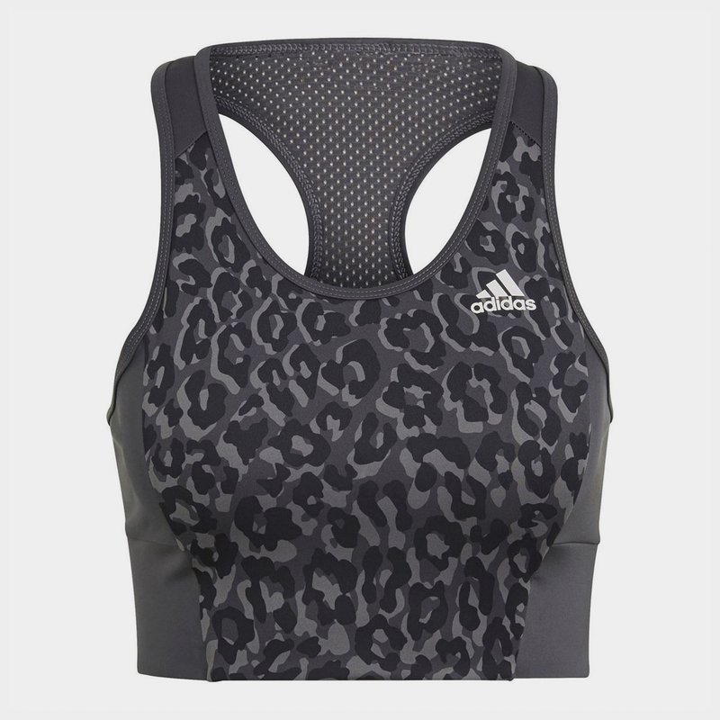 adidas Designed 2 Move Leopard Print Bra Top Wo