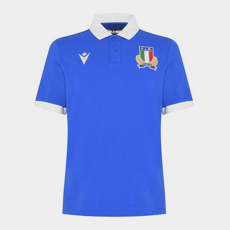 Macron Italy Rugby Polo Shirt Mens