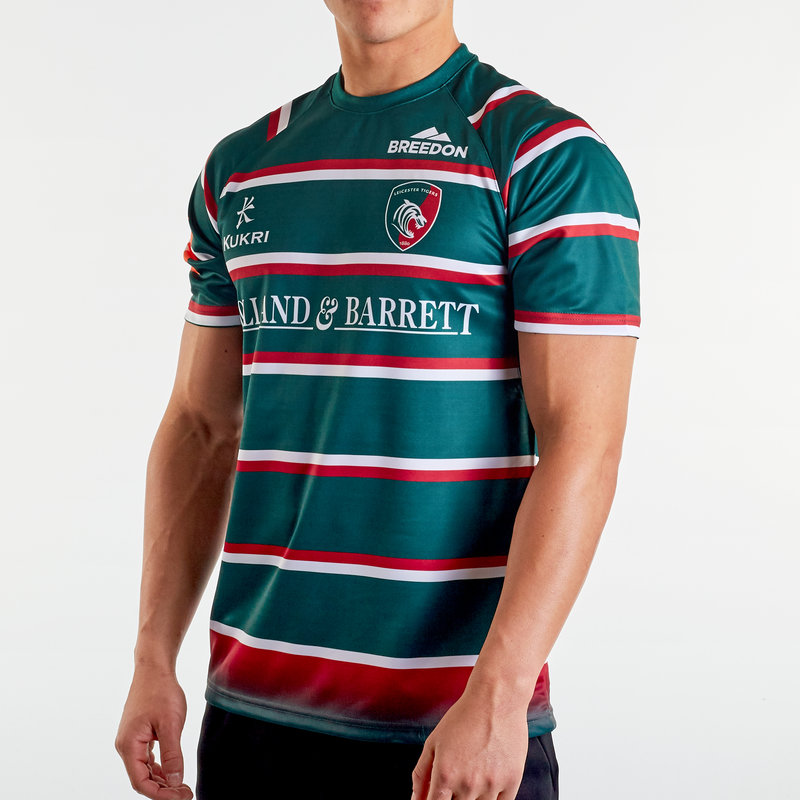 XL Leicester Tigers Rugby Kukri Men's 2018/19 Home Shirt Green New 