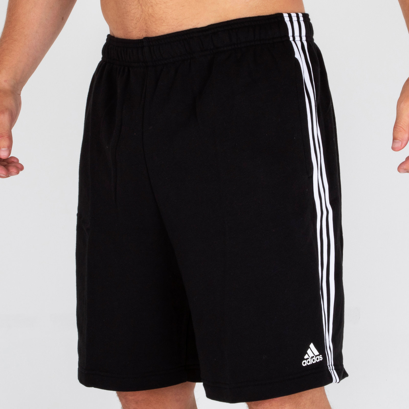 adidas 3 stripe shorts black
